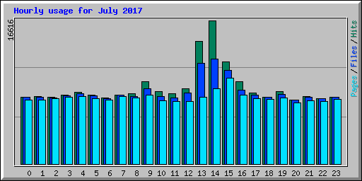 Hourly usage for July 2017