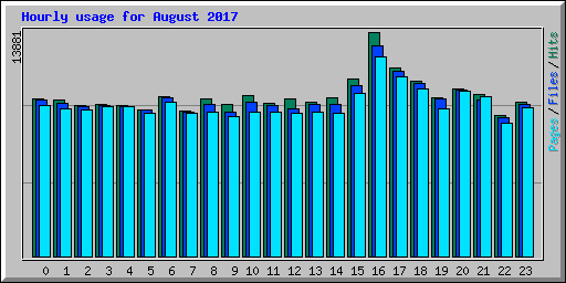 Hourly usage for August 2017